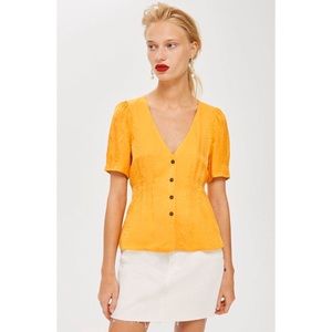 TOPSHOP Animal Jacquard Blouse